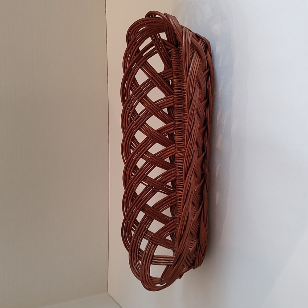 Wicker bread baguette basket French serving vtg willow - Picture 2 of 12